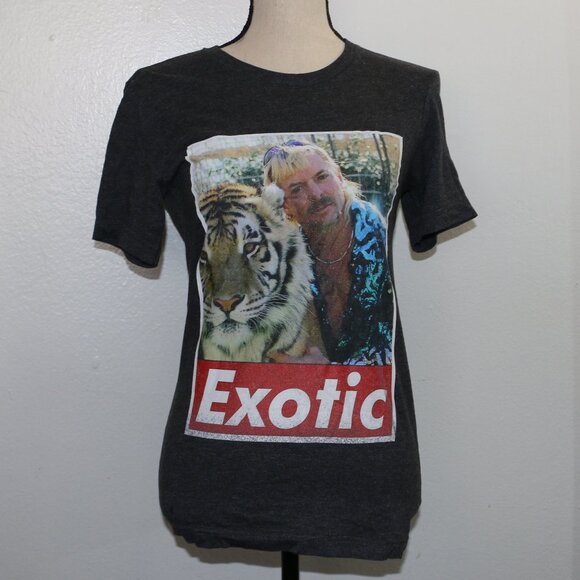 Dark Grey Joe Exotic from Tiger King T-Shirt - Size XS - Picture 1 of 11